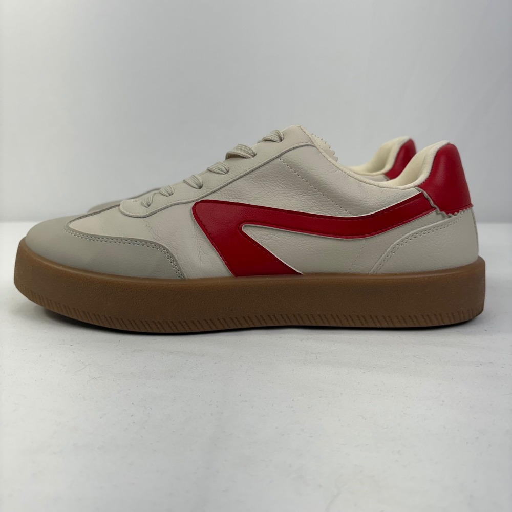 DV Dolce Vita Women's Russo Sneakers Off White Red Gum Low Top Casual Shoes 9.5